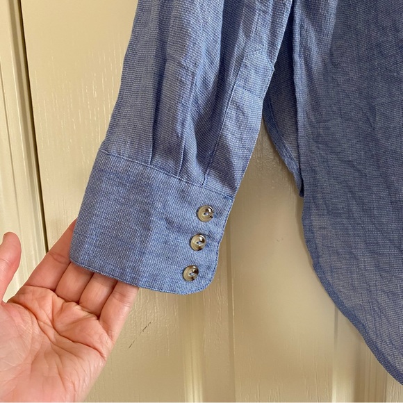 Free People | That’s A Wrap Chambray Button Down Top - Picture 6 of 9